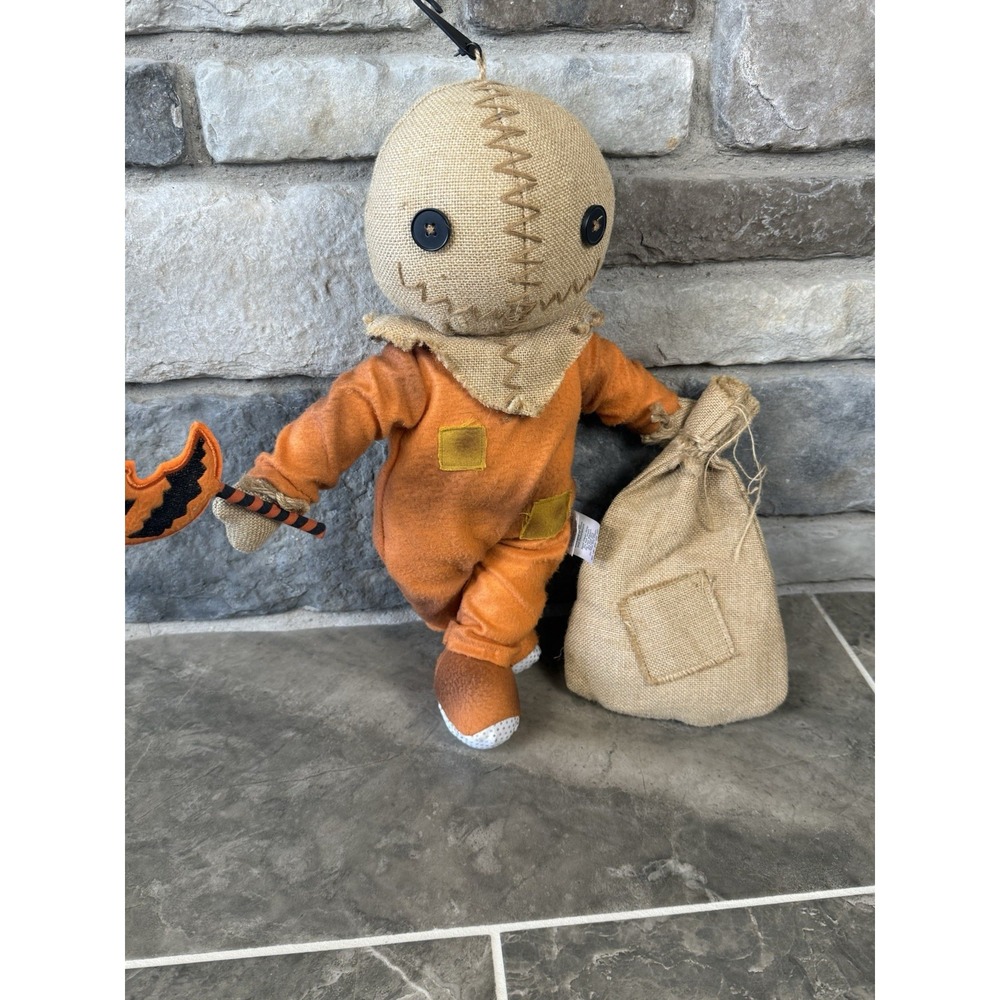 Spirit Halloween Trick 'r Treat Sam 16" Plush Doll Sack & Lollipop Horror Decor